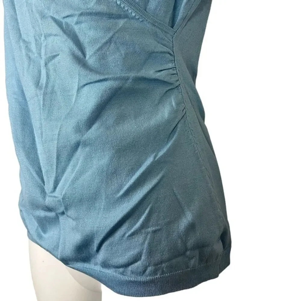 Ann Taylor Loft Y2K Silk Blend Knit Thin Short Sleeve Wrap Look Sweater NWT XS